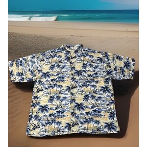 Vtg Hawaiian Tropic Men's Camp Hawaiian Shirt S/S Full Button Size XL Beach Wear